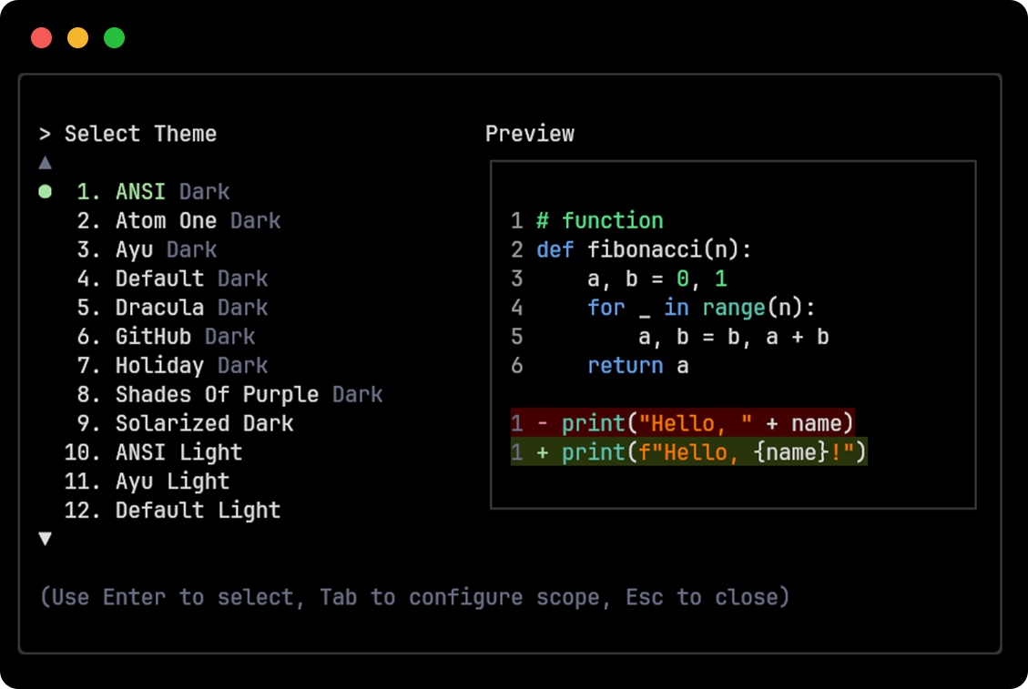 ANSI theme