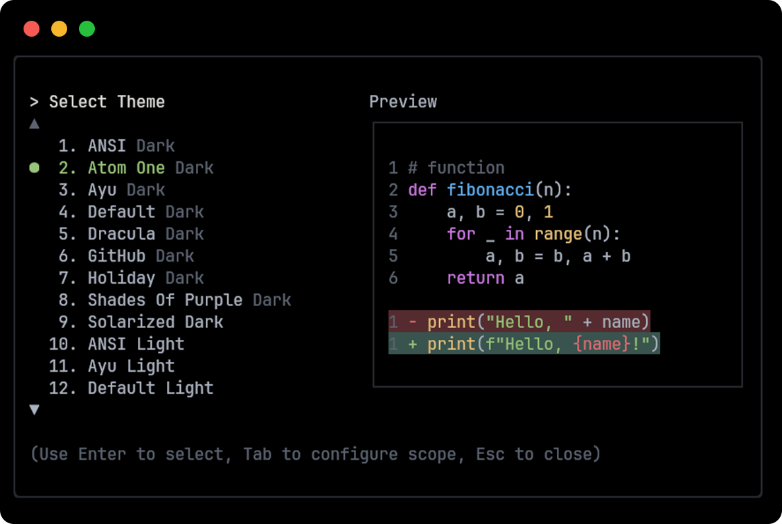 Atom One theme