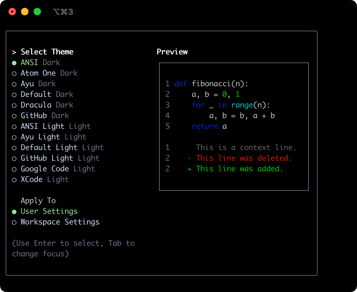 ANSI theme